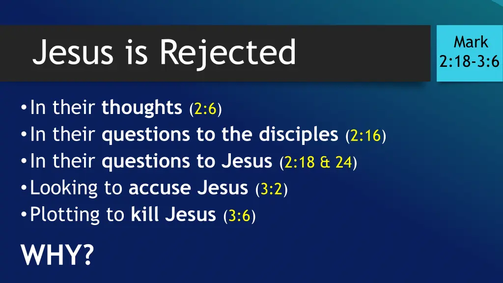 jesus is rejected