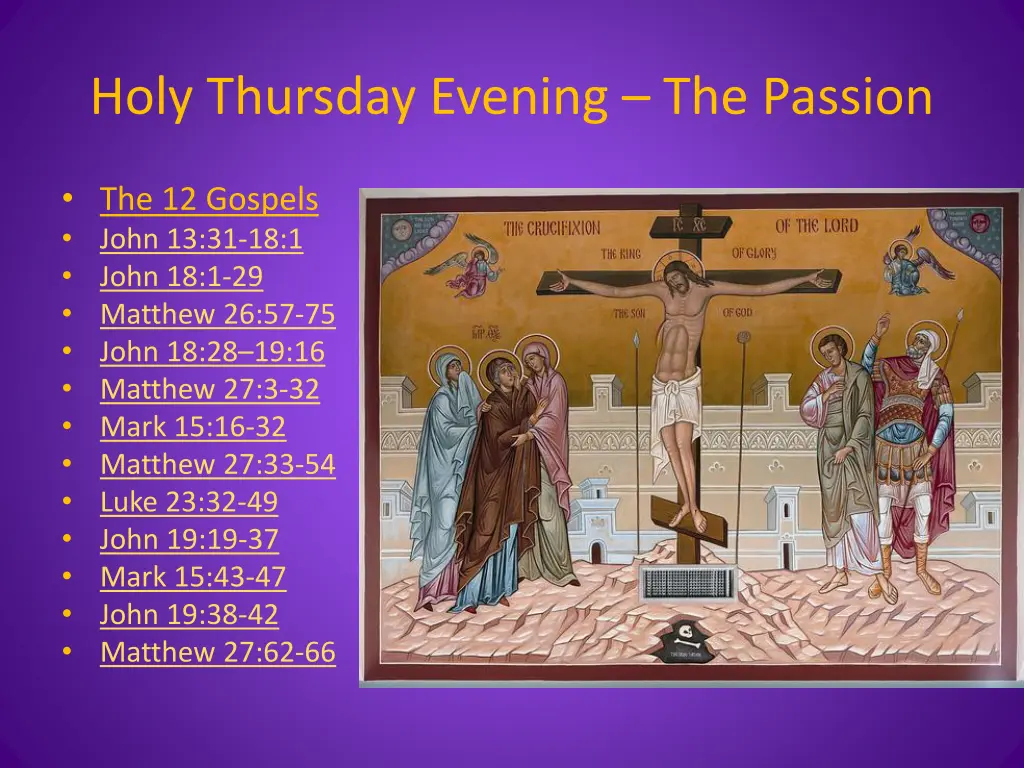 holy thursday evening the passion