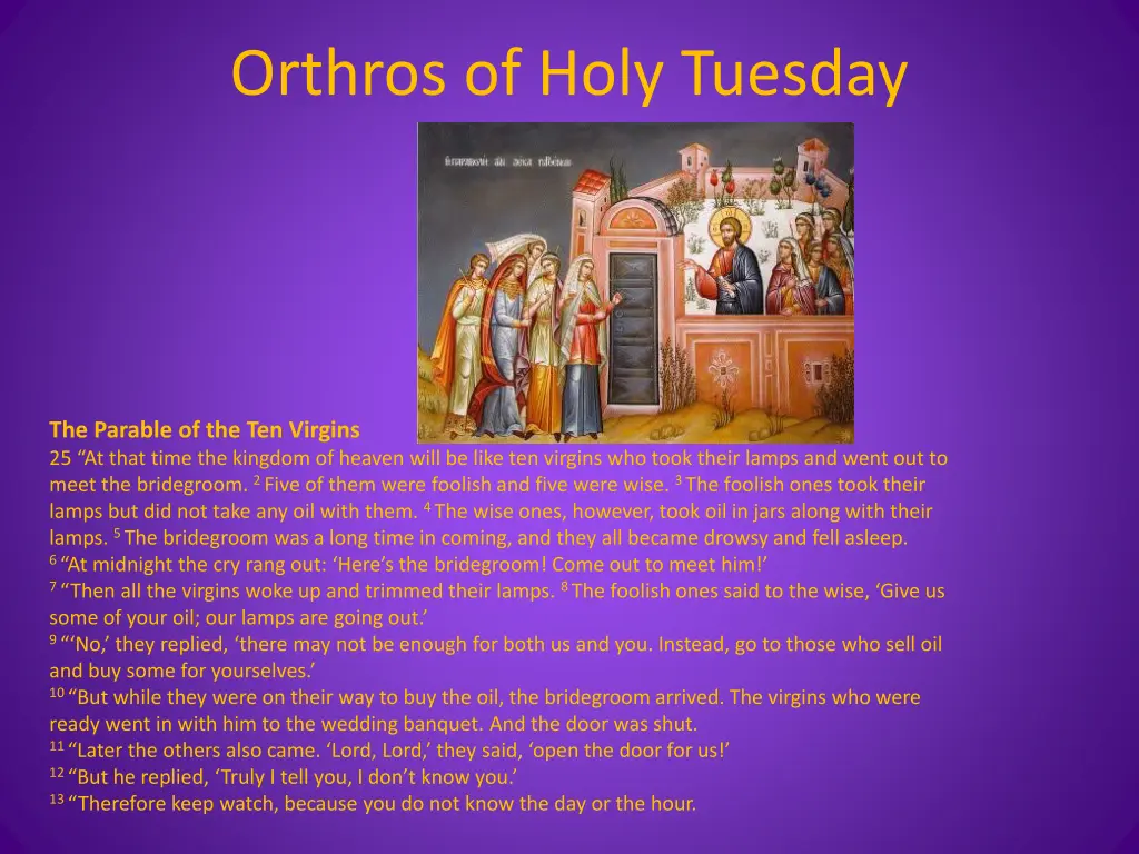 orthros of holy tuesday