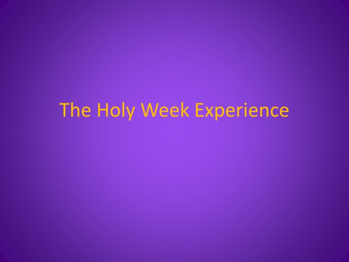 the holy week experience