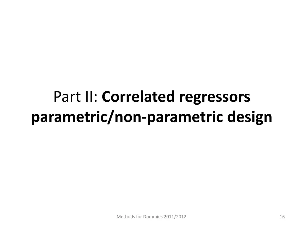 part ii correlated regressors parametric