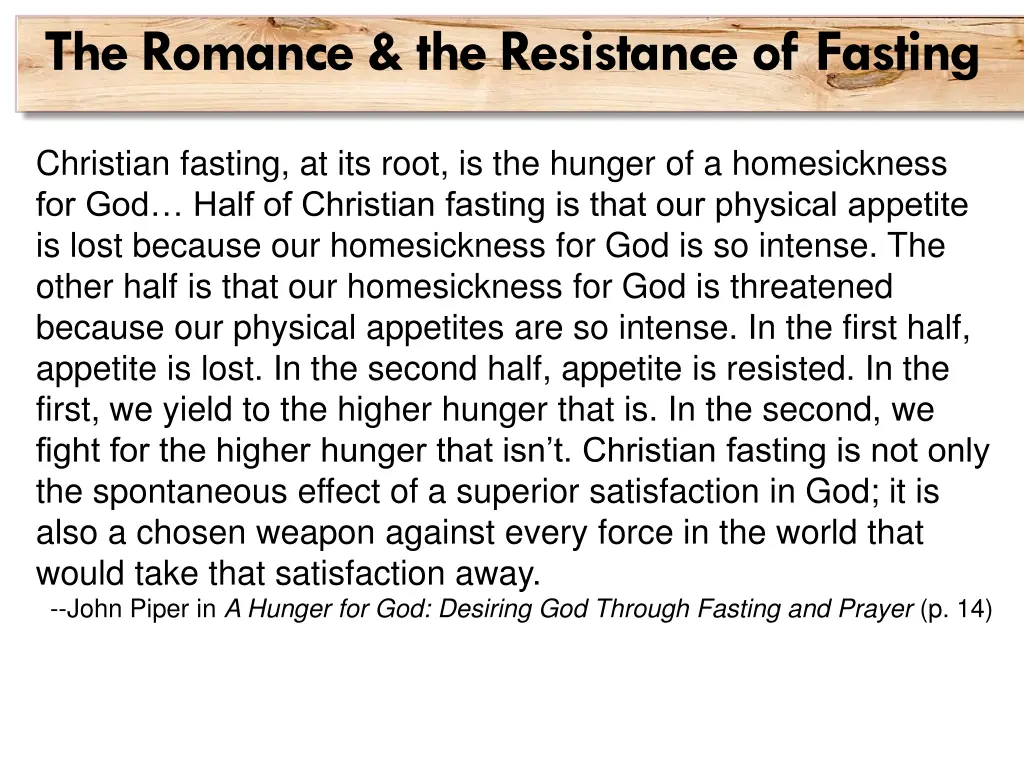 the romance the resistance of fasting