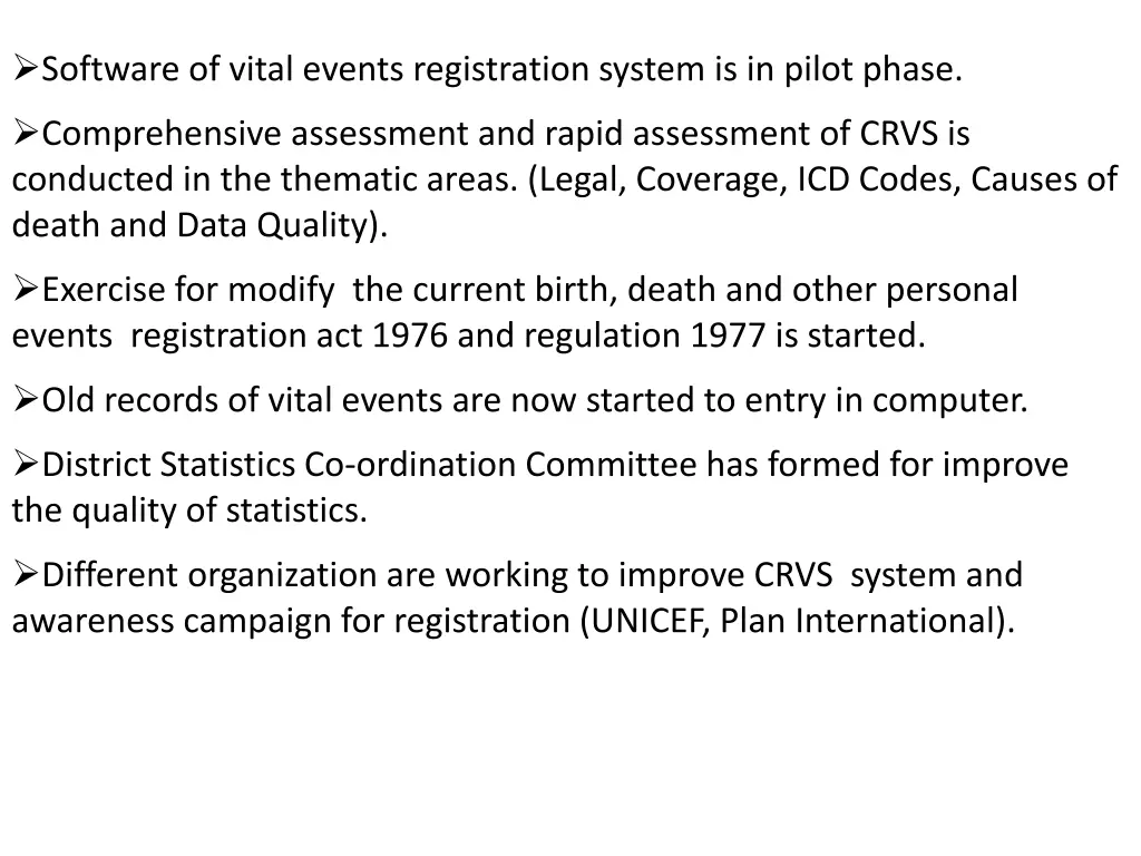 software of vital events registration system