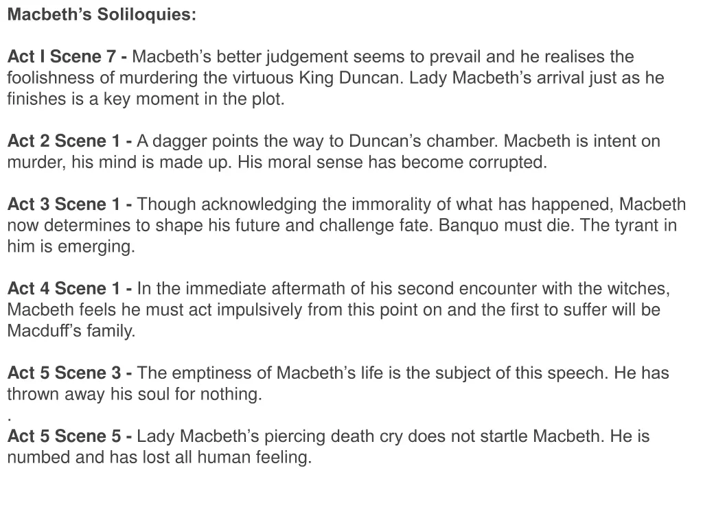 macbeth s soliloquies