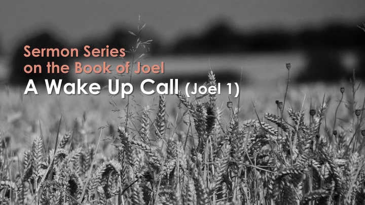 sermon series on the book of joel a wake up call