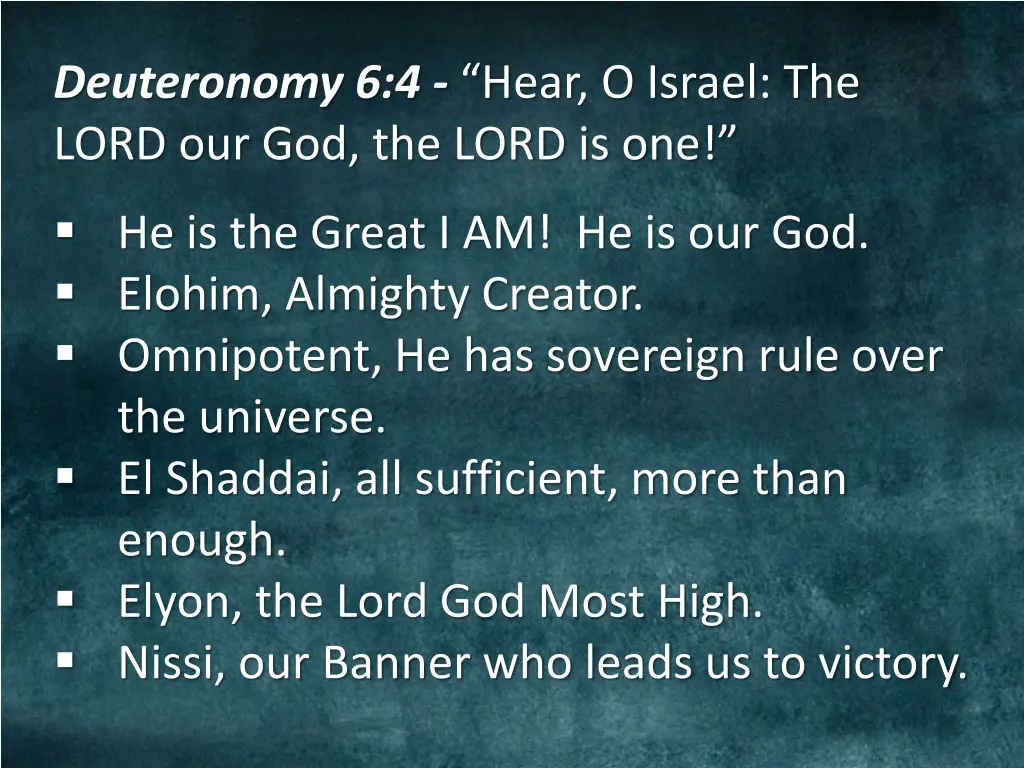 deuteronomy 6 4 hear o israel the lord