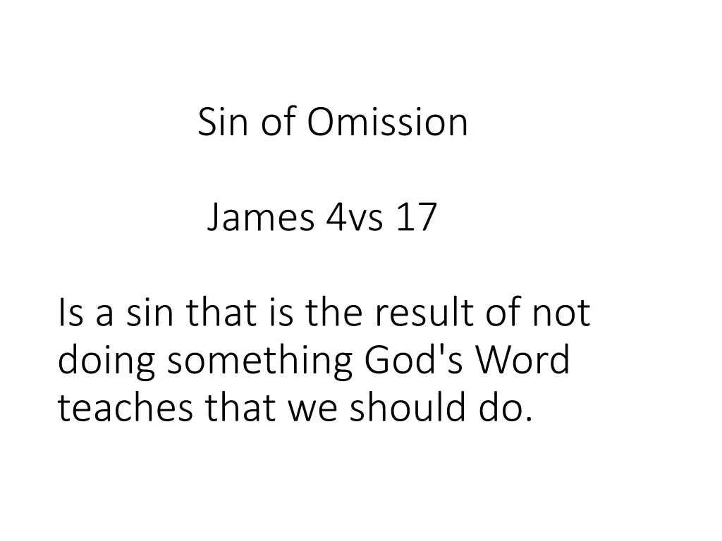 sin of omission