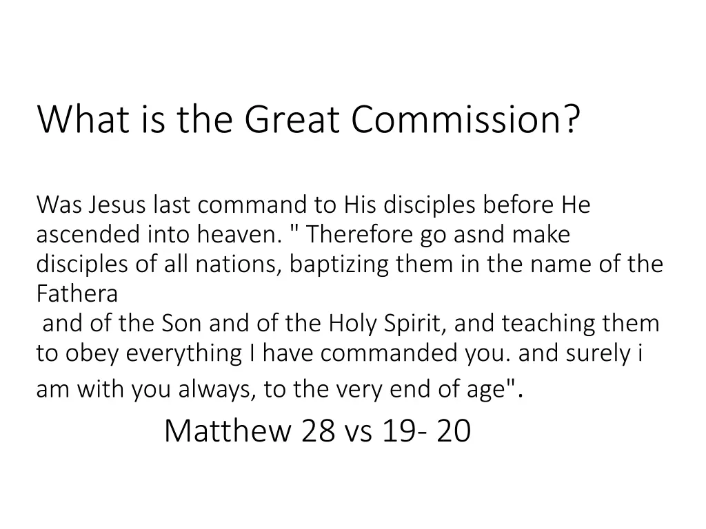 what is the great commission