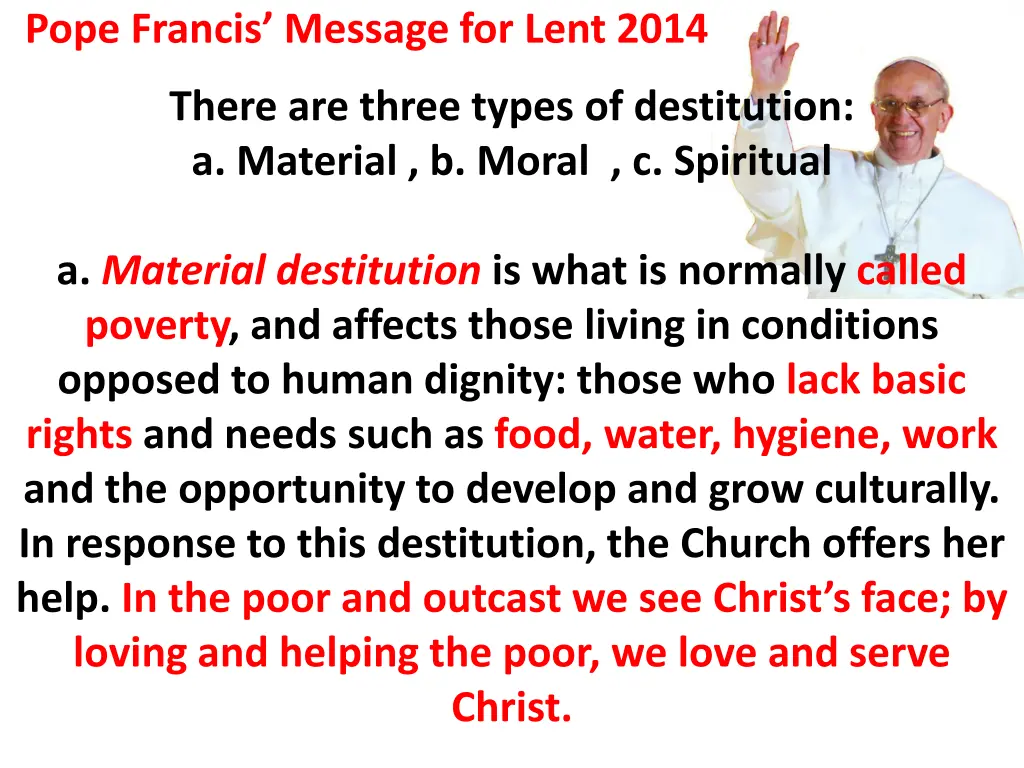 pope francis message for lent 2014 2