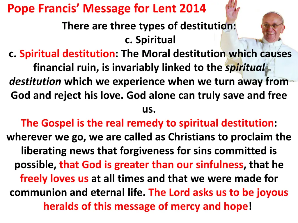 pope francis message for lent 2014 4