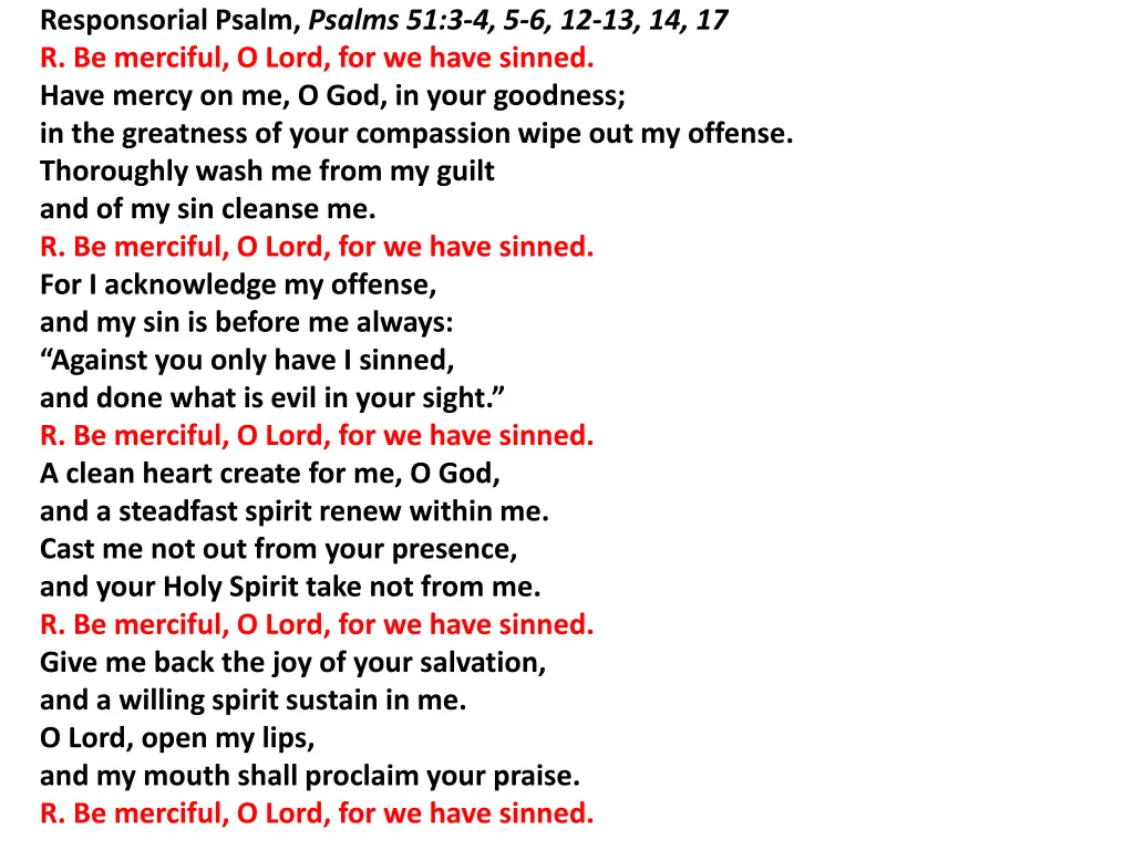 responsorial psalm psalms