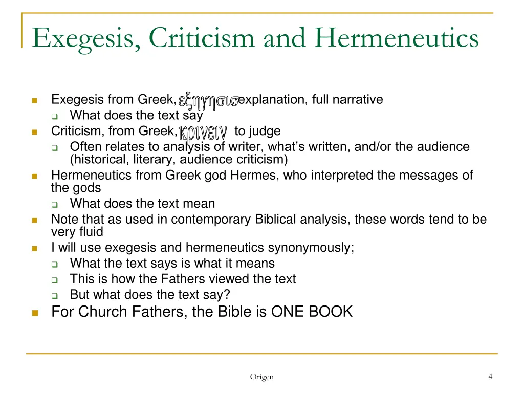 exegesis criticism and hermeneutics