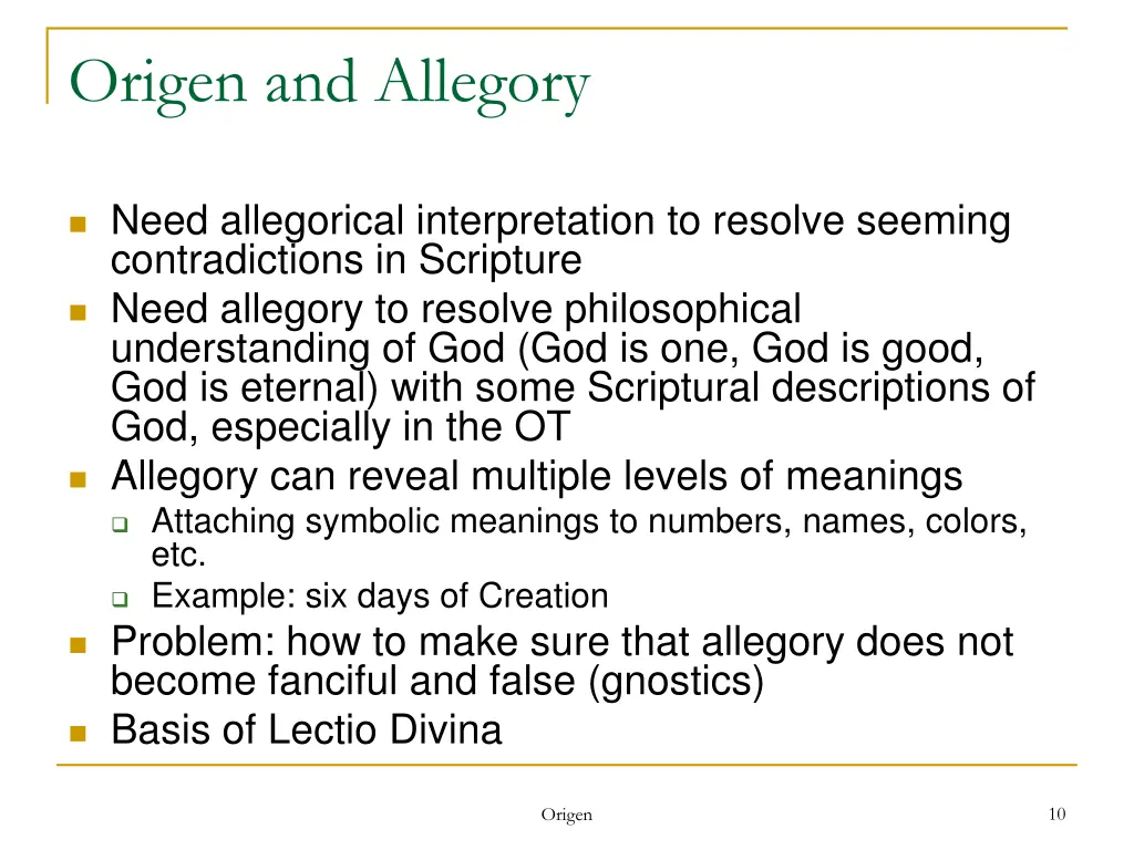 origen and allegory