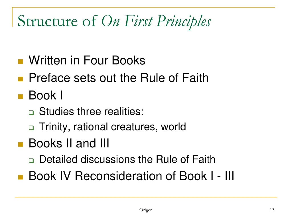 structure of on first principles