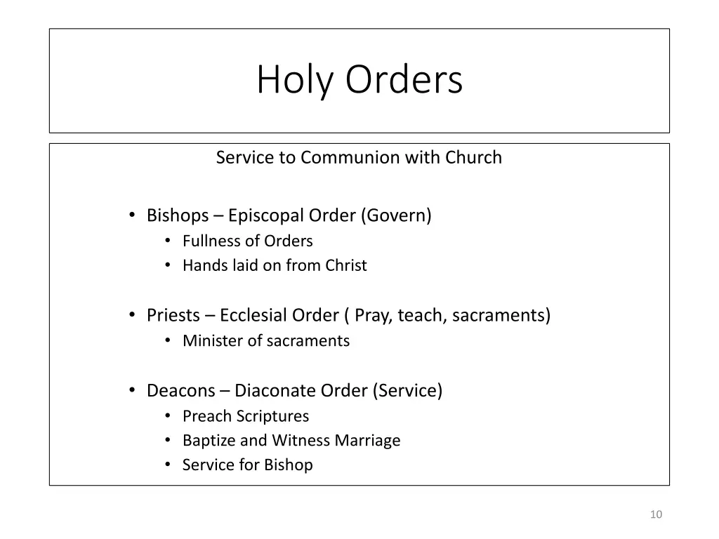 holy orders