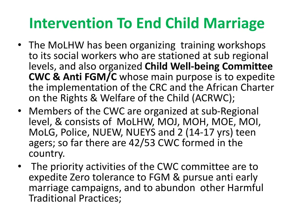 intervention to end child marriage