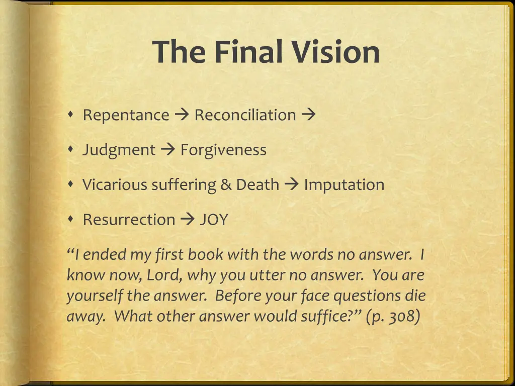 the final vision