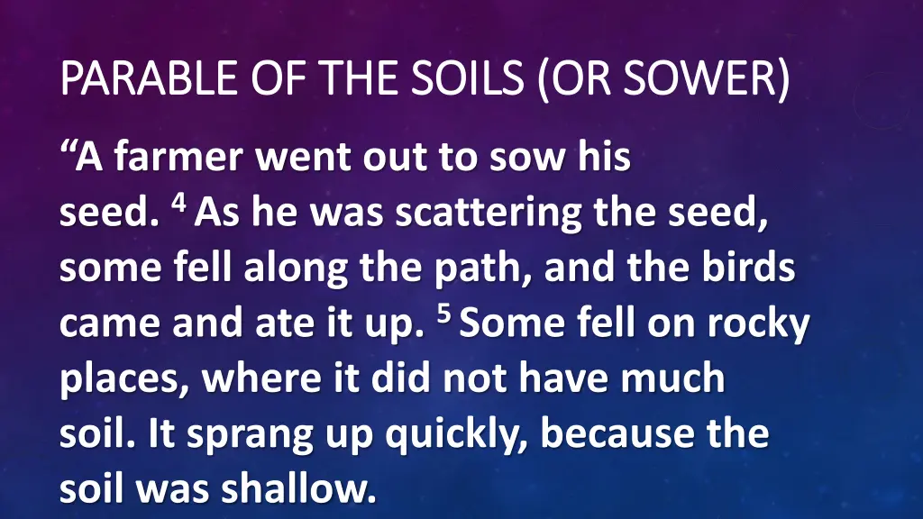 parable of the soils or sower parable