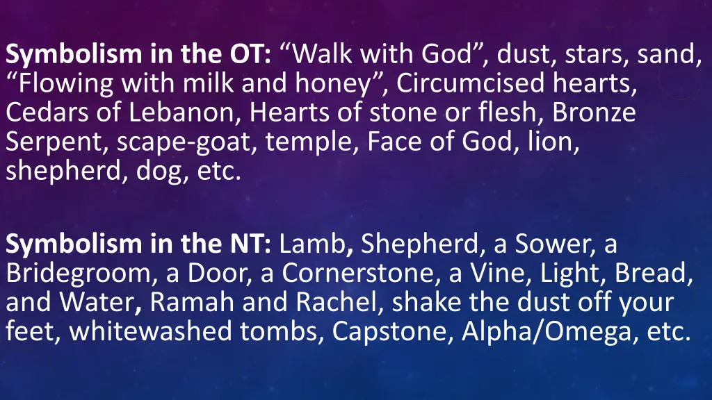 symbolism in the ot walk with god dust stars sand