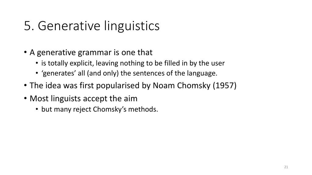 5 generative linguistics