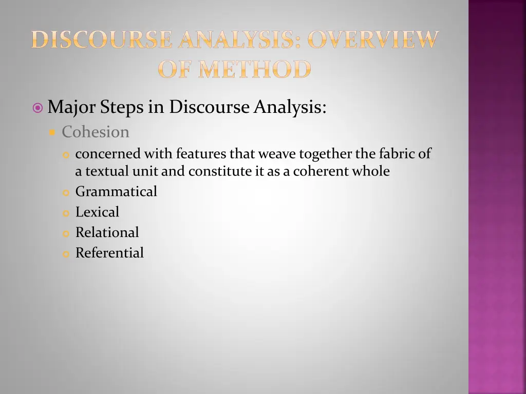 discourse analysis overview of method 2