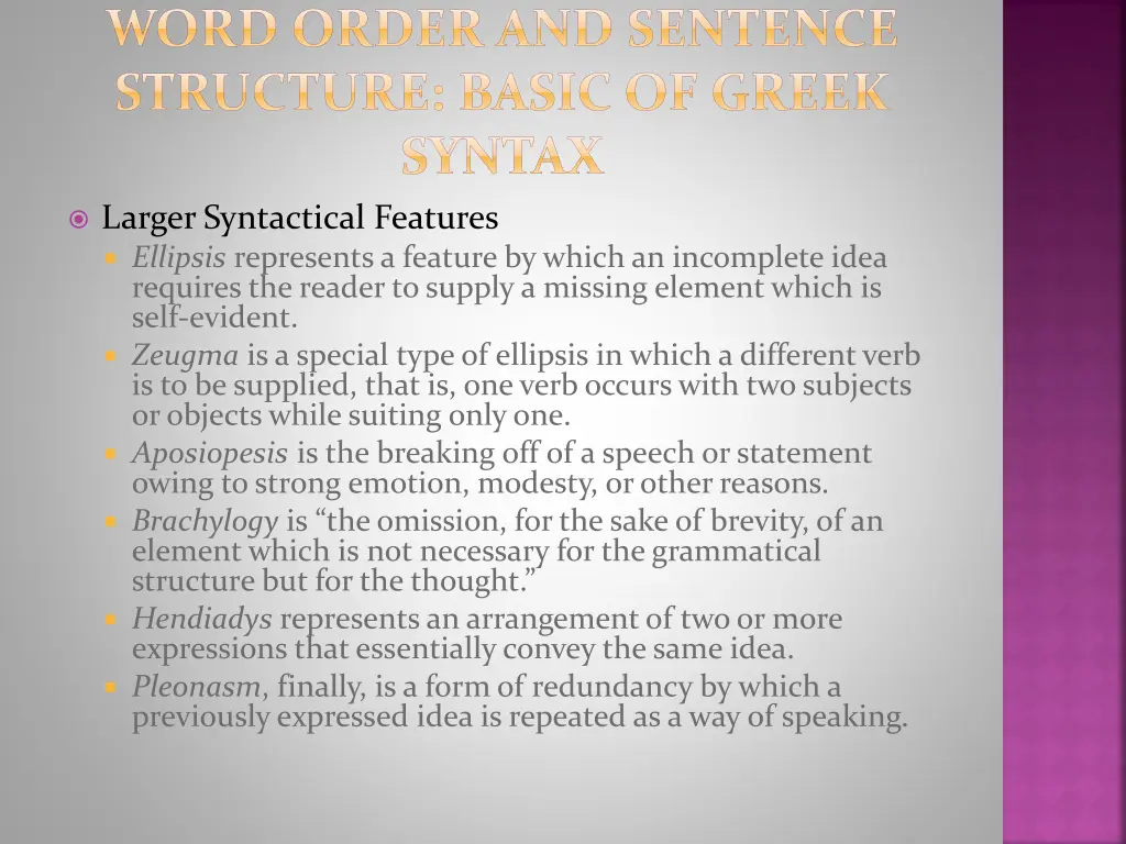 word order and sentence structure basic of greek 2