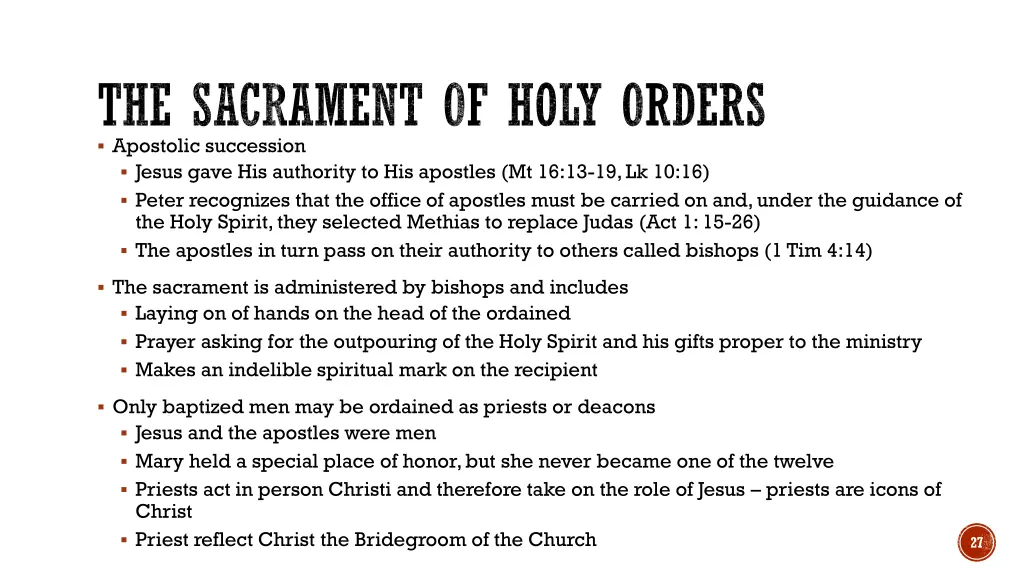 the sacrament of holy orders apostolic succession