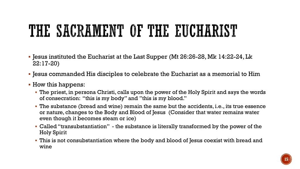 the sacrament of the eucharist 1