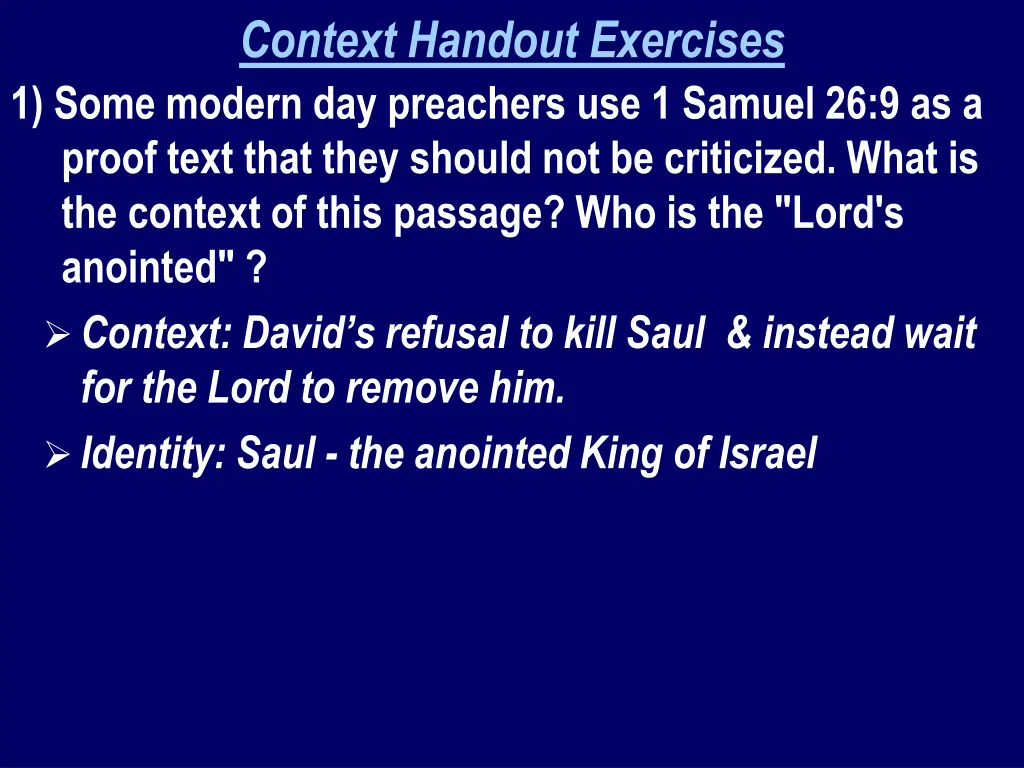 context handout exercises 1 some modern