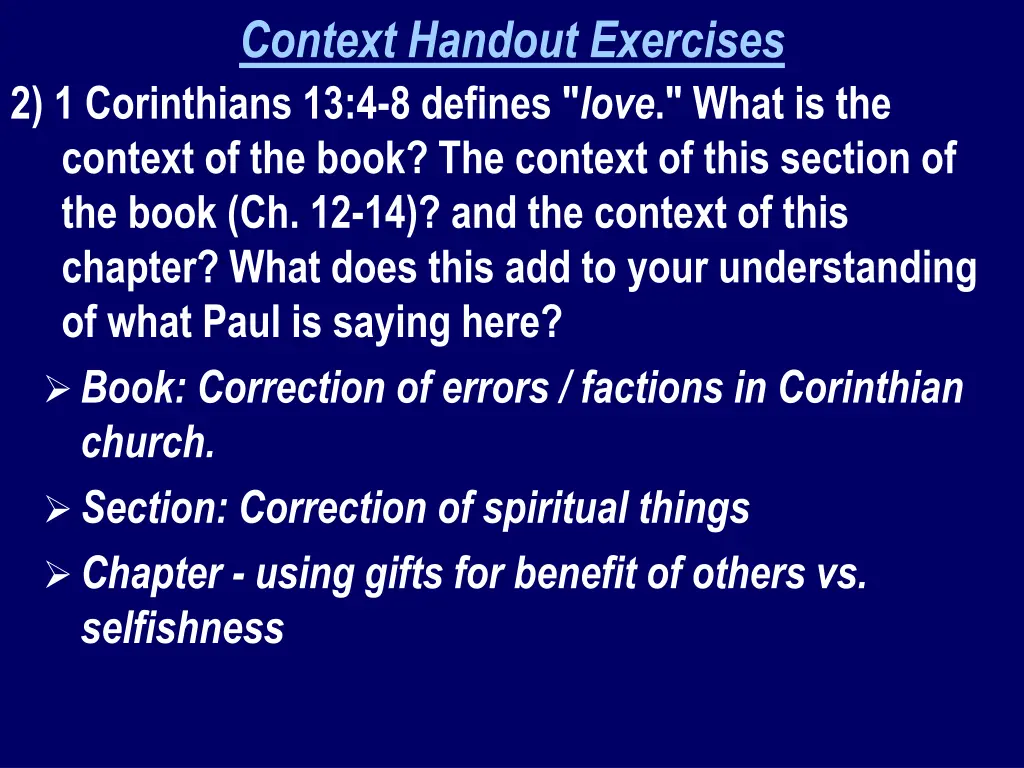 context handout exercises 2 1 corinthians