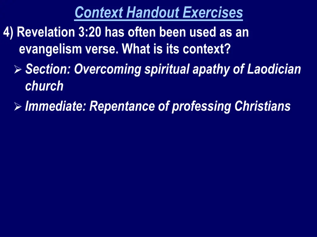 context handout exercises 4 revelation