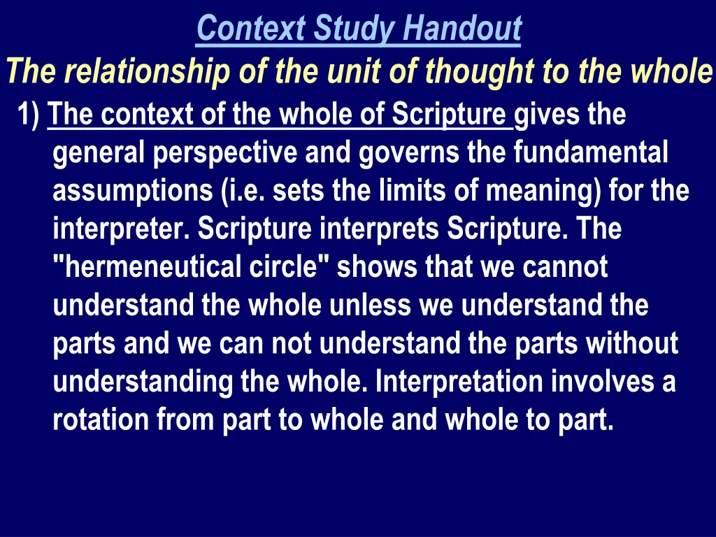 context study handout 1