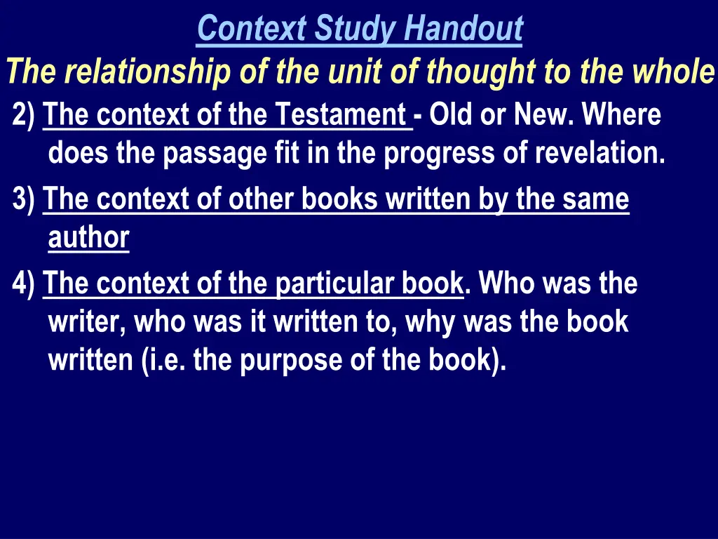 context study handout 2