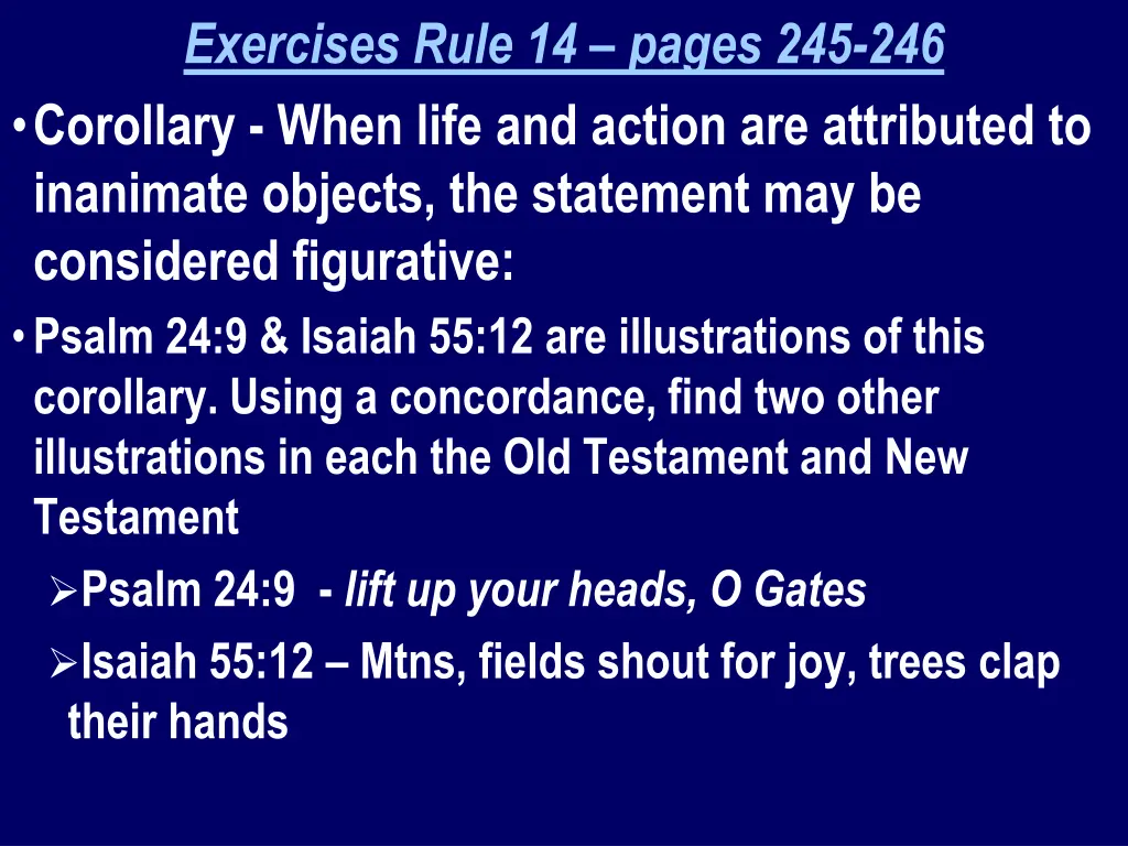 exercises rule 14 pages 245 246 corollary when