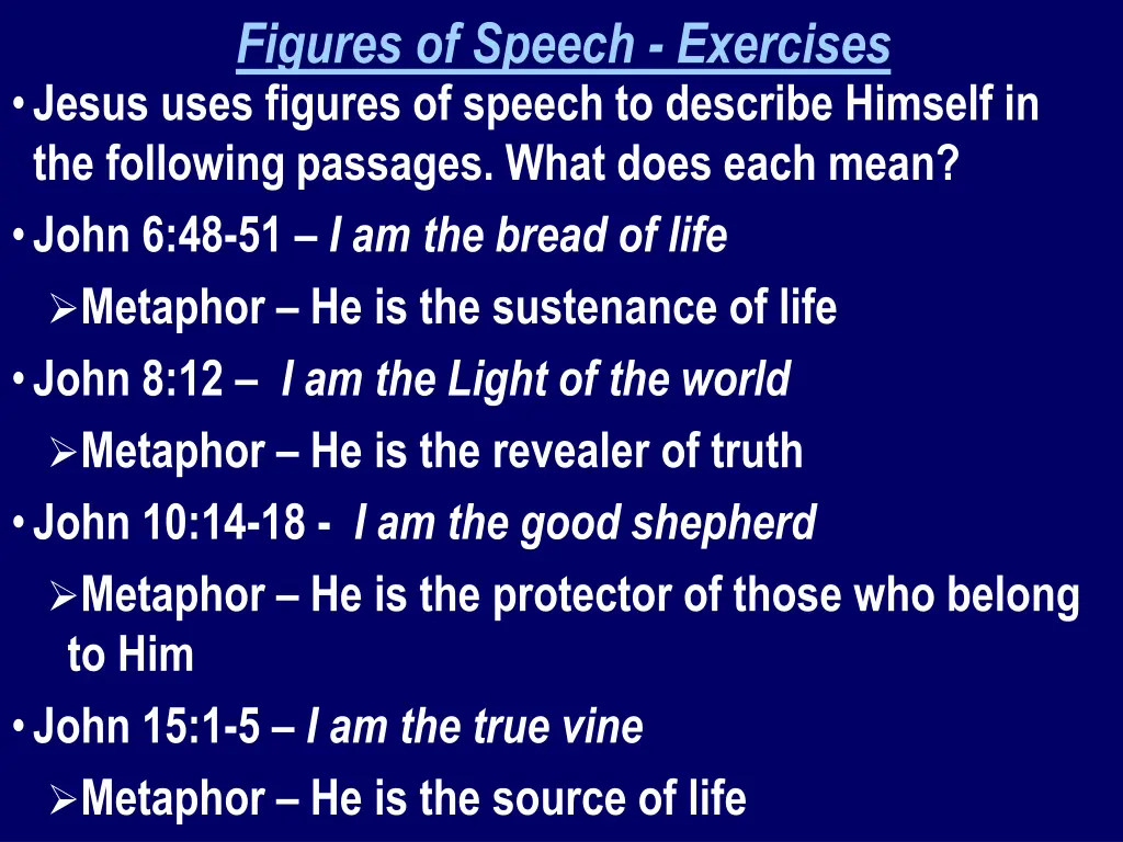 figures of speech exercises jesus uses figures