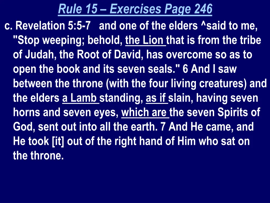 rule 15 exercises page 246 c revelation