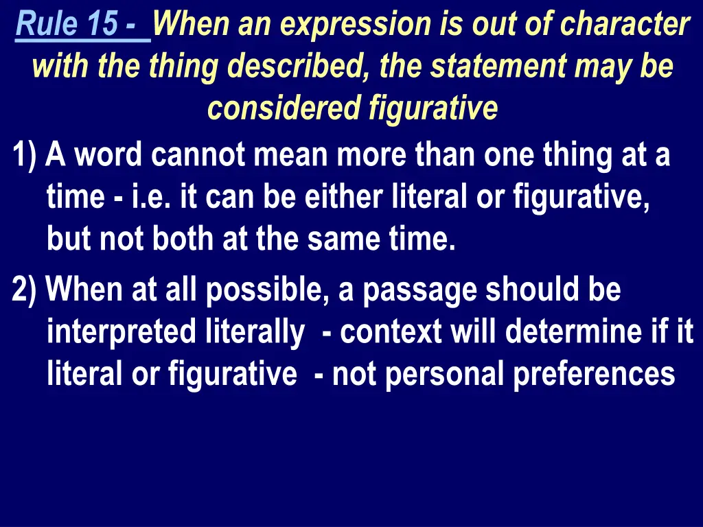 rule 15 when an expression is out of character 2