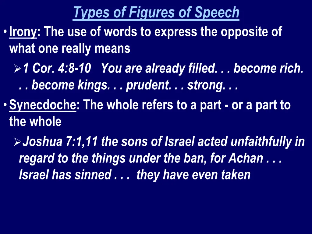 types of figures of speech irony the use of words