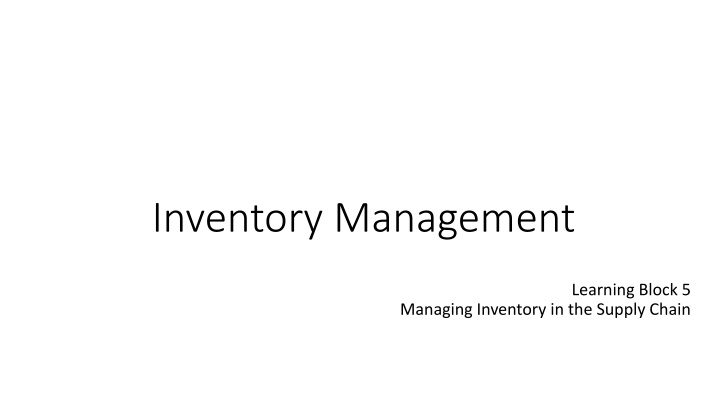 inventory management