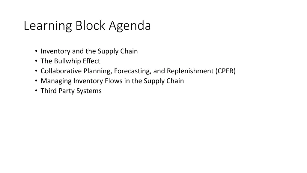 learning block agenda