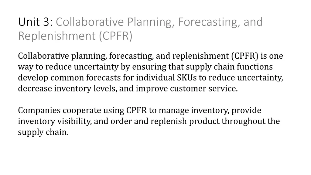 unit 3 collaborative planning forecasting 1