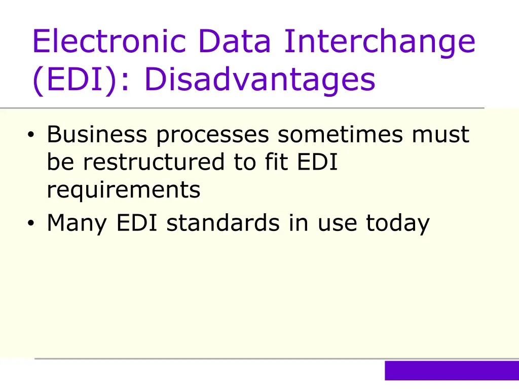 electronic data interchange edi disadvantages