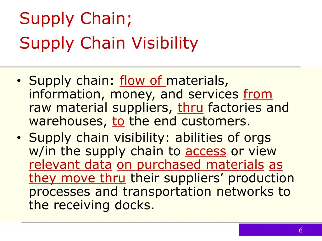 supply chain supply chain visibility