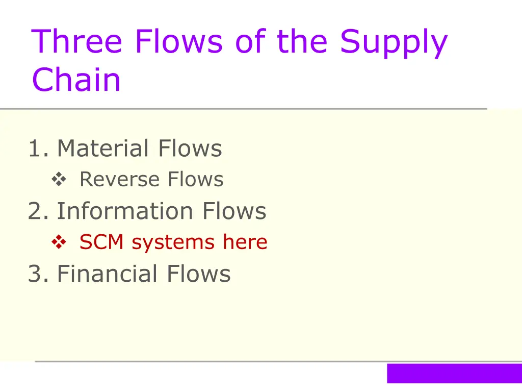 three flows of the supply chain