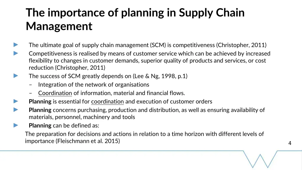 the importance of planning in supply chain