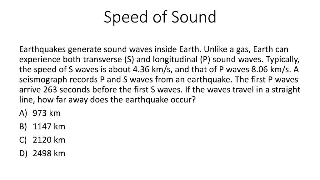 speed of sound