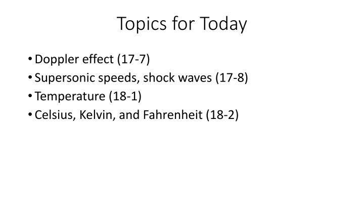 topics for today