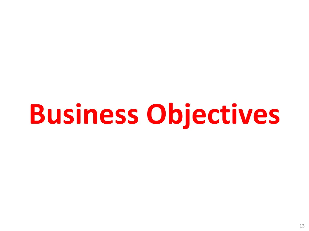 business objectives