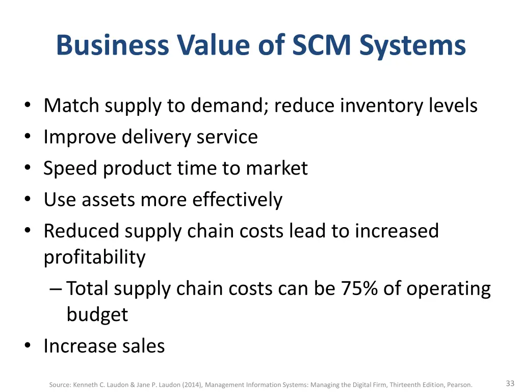 business value of scm systems