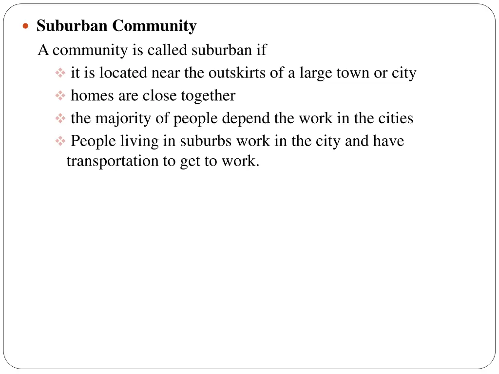 suburban community